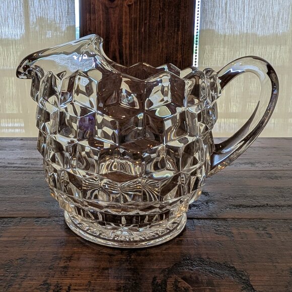 Fostoria Other - Vintage "American Clear" Cubist Pitcher by Fostoria 7" Tall